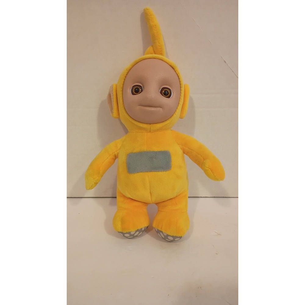 Teletubbies Laa-Laa Yellow Plush Stuffed Toy Vinyl Face 11 inch